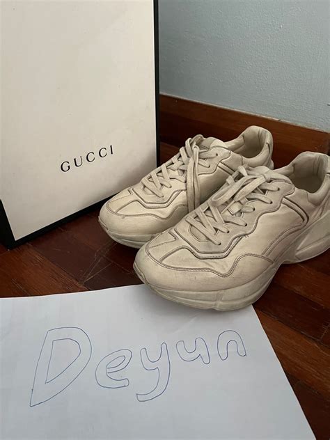 gucci rhyton all white|Gucci rhyton distressed.